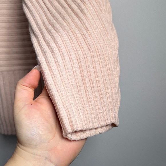 Anthropologie Moth Soft Blush Fireside Ribbed Turtleneck Sweater - Picture 7 of 7